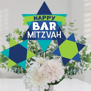 Big Dot of Happiness Blue Bar Mitzvah - Boy Party Centerpiece Sticks - Table Toppers - Set of 15 - 1 of 4