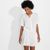 Lands' End Women's Sheer Modal Button Front Swim Cover-up Romper - 4 of 4