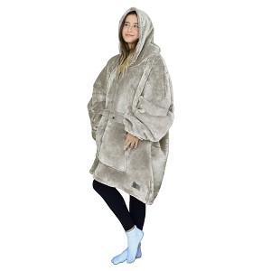 Women’s Leisure Studio Blanket Hoodie Woman Flannel Oversized Sweatshirt, Soft Fleece Loungewear Blanket Hoodie Wearable, Gift Woman - Tirrinia - 1 of 4