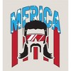 Americana Merica Mustached Man Adult Long Sleeve Hoodie - 2 of 2