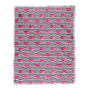 Little Arrow Design Co watercolor hearts on stripes Woven Throw Blanket, 50x60 - Deny Designs - 1 of 2