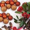 Northlight 12ct Shatterproof 4-Finish Christmas Ball Ornament Set 4" - Orange - 3 of 3