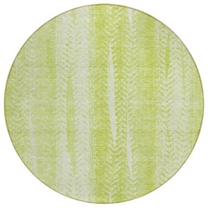 Artichoke Green And Ivory Botanical Leaves Washable Indoor Outdoor Area Rug - 1 of 4