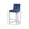 Meridian Furniture,Heidi Navy Velvet Stool - 4 of 4