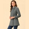 INSPIRE CHIC Women's Christmas Peter Pan Collar Double Breasted Long Trench Winter Pea Coat - 3 of 4