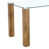 NicBex Rectangular Dining Table for 4 with Wood Grain Legs and Tempered Glass Top, Modern Kitchen Table, Dining Table for Kitchen, Bedroom - 4 of 4