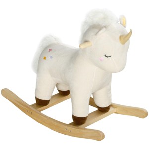 SEVOBAL Toy Vehicles Plush Ride On Unicorn Rocking Horse with Realistic Sound for Toddlers - 1 of 4