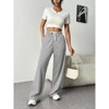 Garvee Womens Wide Leg Sweatpants Casual High Waisted Drawstring Baggy Lounge Sweat Pants with Pockets - 3 of 4