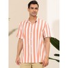 Lars Amadeus Men's Stripe Short Sleeved Color Block Button Down Beach Shirt - 2 of 4