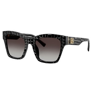 Dolce & Gabbana DG 4512 32888G Womens Square Sunglasses Black Texture Cocco 53mm - 1 of 3