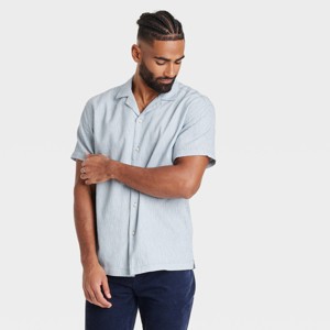 Men's Short Sleeve Slub Camp Button-Down Shirt - Goodfellow & Co™ - 1 of 3