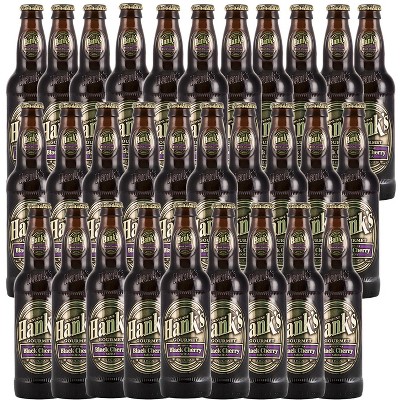 Hank's Genuine Gourmet Black Cherry Soda, 12 fl oz Bottles – Premium Craft Soda with Bold, Creamy Flavor – Made with Wishniak Cherries, Pack of 30