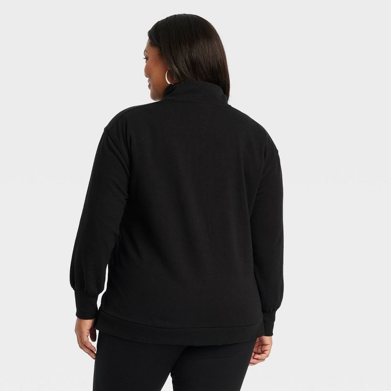 Women's Quarter Zip Pullover Sweatshirt - Ava & Viv™ , 2 of 4