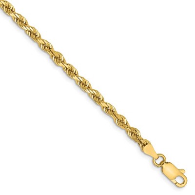 Black Bow Jewelry 3.35mm, 14k Yellow Gold, D/C Quadruple Rope Chain Bracelet