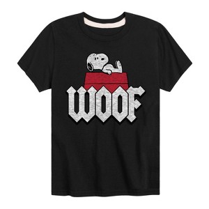 Boys' - Peanuts - Woof Snoopy Short Sleeve Graphic T-Shirt - 1 of 4