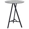 Bar Table 43.3"H Gray & Black – Round Faux Concrete MDF Top with Powder-Coated Steel Base, Modern Indoor Bistro Accent by Zuo Modern - 3 of 4