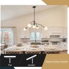 PAKOKULA 41.3 in. 5-Light Black Sputnik Chandelier with White Globe Glass Shades, Modern Linear Fixture for Kitchen Island - 4 of 4