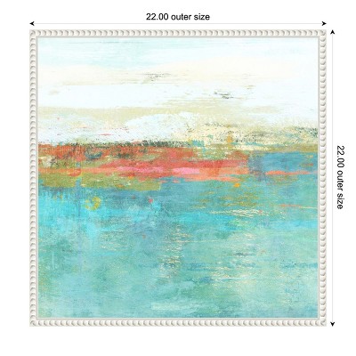 Sylvie Beaded White Framed Abstract Canvas Art 22x22