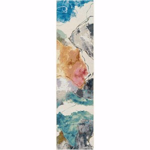 Unique Loom Outdoor Modern Watercolor Area Rug - 1 of 4