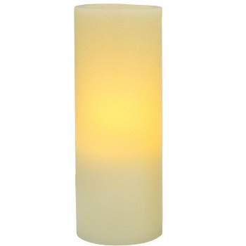 Pacific Accents Flameless 3x8 Ivory Flat Top Wax Pillar Candle