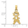 Black Bow Jewelry 14k Yellow Gold Textured Boy In Overalls Pendant, 8mm - 3 of 4