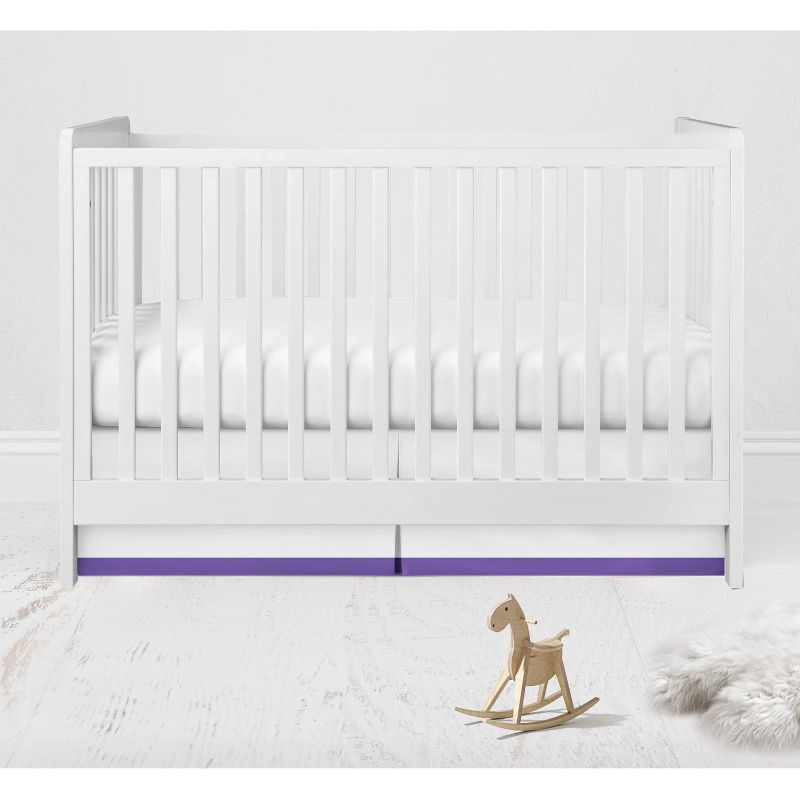 Bacati - MixNMatch Purple Band Crib/Toddler ruffles/skirt, 1 of 5