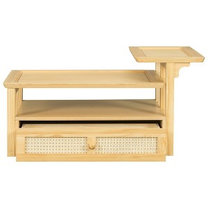Bella Depot 38.5''W Coffee Table with Storage Shelf and Rattan Drawer - 1 of 4