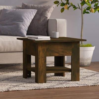 vidaXL Coffee Table Smoked Oak 21.7"x21.7"x16.5" Engineered Wood
