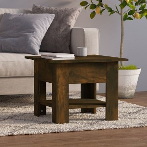 vidaXL Coffee Table Smoked Oak 21.7"x21.7"x16.5" Engineered Wood - 1 of 4