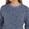 Erika Women's Indigo French Terry Leopard Print Sweatshirt | Medium - 3 of 4