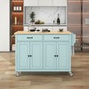 NicBex Mobile Kitchen Island Cart Morden Kitchen Carts on Wheels with Storage, 2 Cabinets, 2 Drawers and Towal Rack for Dining Rooms - 3 of 4