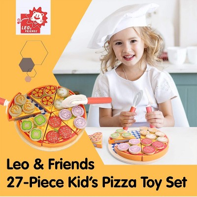 Years New NIB Wooden Pizza Play Set 7 Count Pieces 4 