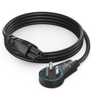 3-Prong AC Laptop Power Cord with 360° Rotating Plug Universal 125V Power Cable, NEMA 5-15P to C5 UL Approved - 1 of 4