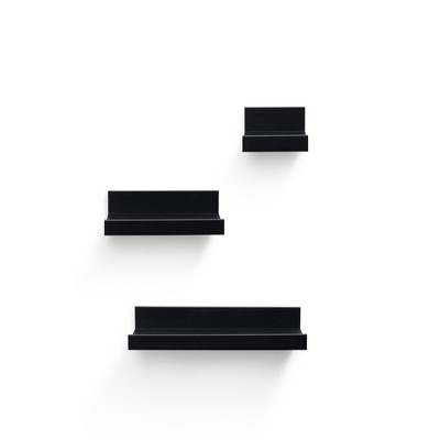 Dsvimoy Planter Stands and Holders Planter Stands Shelf with Invisible Brackets for Home Storage, Black, 21"*5"*3"