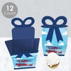 Big Dot of Happiness Taking Flight - Airplane - Square Favor Gift Boxes - Vintage Plane Baby Shower or Birthday Party Bow Boxes - Set of 12 - 3 of 4