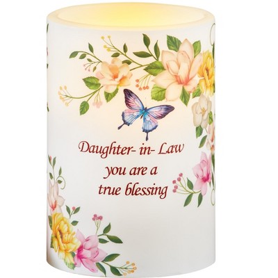 Collections Etc Daughter-in-Law You Are A Blessing LED Lighted Battery-Operated Candle 4 X 4 X 6