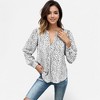 Anna-Kaci Women's Leopard Print Long Sleeve V-Neck Blouse - 4 of 4