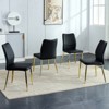 FONTOI 4PCS Dining Chairs with High Back Seat&Anti Slip Foot Pads for Family, Restaurants, Hotels, Coffee Shops, Black&Gold, 16.9"*34.3"*17.9" - 4 of 4