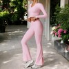 Anna-Kaci Active Women's High Waist Flare Yoga Pants with Side Slit Hem for Active and Casual Wear - 3 of 4