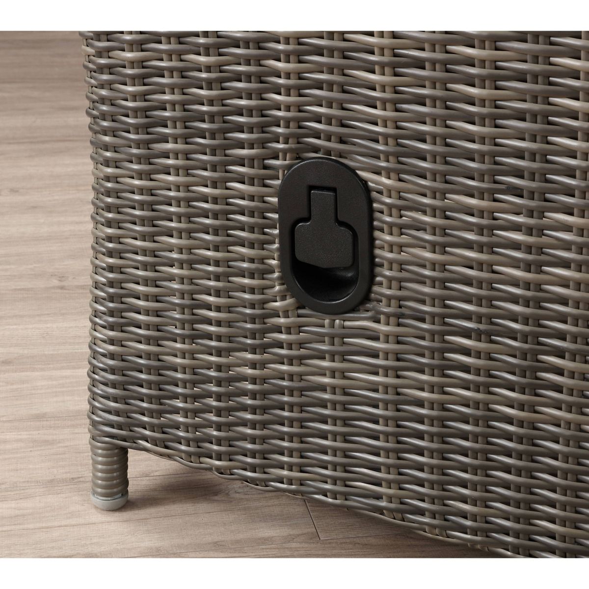 Alaterre Furniture Asti Wicker 3 Seat Reclining Sofa with Cushions Gray: Weather-Resistant Patio Furniture - thumbnail 5