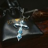 Ice City Silver and Blue Cross Pendant Necklace - 3 of 4