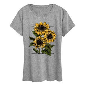 Women's - Instant Message - Vintage Sunflowers Short Sleeve Graphic T-Shirt - 1 of 4