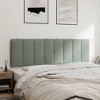 vidaXL Headboard Cushion Bedroom Hanging Upholstered Pillow Headboard Velvet - Light Gray 59.8" - 4 of 4