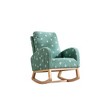 Ruvalino Baby Bouncers and Rockers Modern Upholstered Rocking Chair with Side Pocket for Nursery Room, Green, 26.8"*38.2"*39" - 2 of 4
