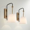 Possini Euro Design Crysta 16 3/4" High Modern Wall Sconce Light Lamp Fixture Mount Set of 2 Bedroom Bedside Hardwired Cordless Black Warm Brass - 2 of 4