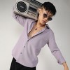 Campus Sutra Men Men's Lavender Textured Weave Shirt - 2 of 3