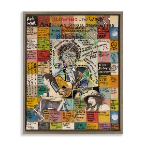 Stupell Industries Bob Dylan Collage Black Floater Framed Canvas Wall Art - 1 of 4