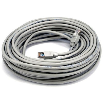 Monoprice Cat5e Ethernet Patch Cable - 50 Feet - Gray | Network Internet Cord - RJ45, Stranded, 350Mhz, STP, Pure Bare Copper Wire, 24AWG