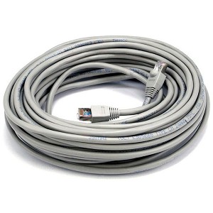 Monoprice Cat5e Ethernet Patch Cable - 50 Feet - Gray | Network Internet Cord - RJ45, Stranded, 350Mhz, STP, Pure Bare Copper Wire, 24AWG - 1 of 4