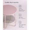 Simple Trending Small Bedside Table with Fabric Basket Jelly Pink + Cream White - 2 of 4